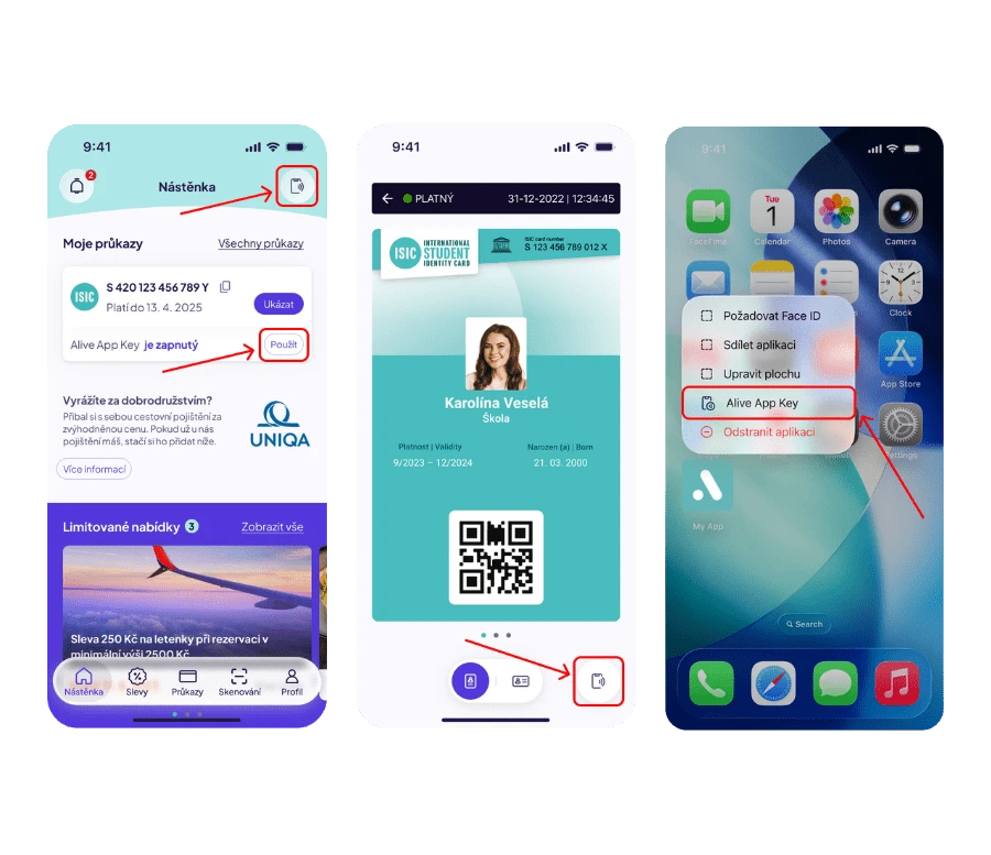 Alive App Key - aktivace čtečky